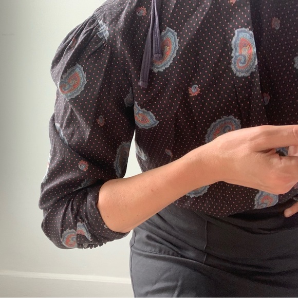 70s Jones New York puffed sleeve paisley blouse - Picture 12 of 12